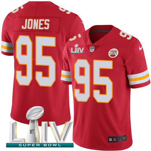 Kansas City Chiefs Nike #95 Chris Jones Red Super Bowl LIV 2020 Team Color Men Stitched NFL Vapor Untouchable Limited Jersey->youth nfl jersey->Youth Jersey